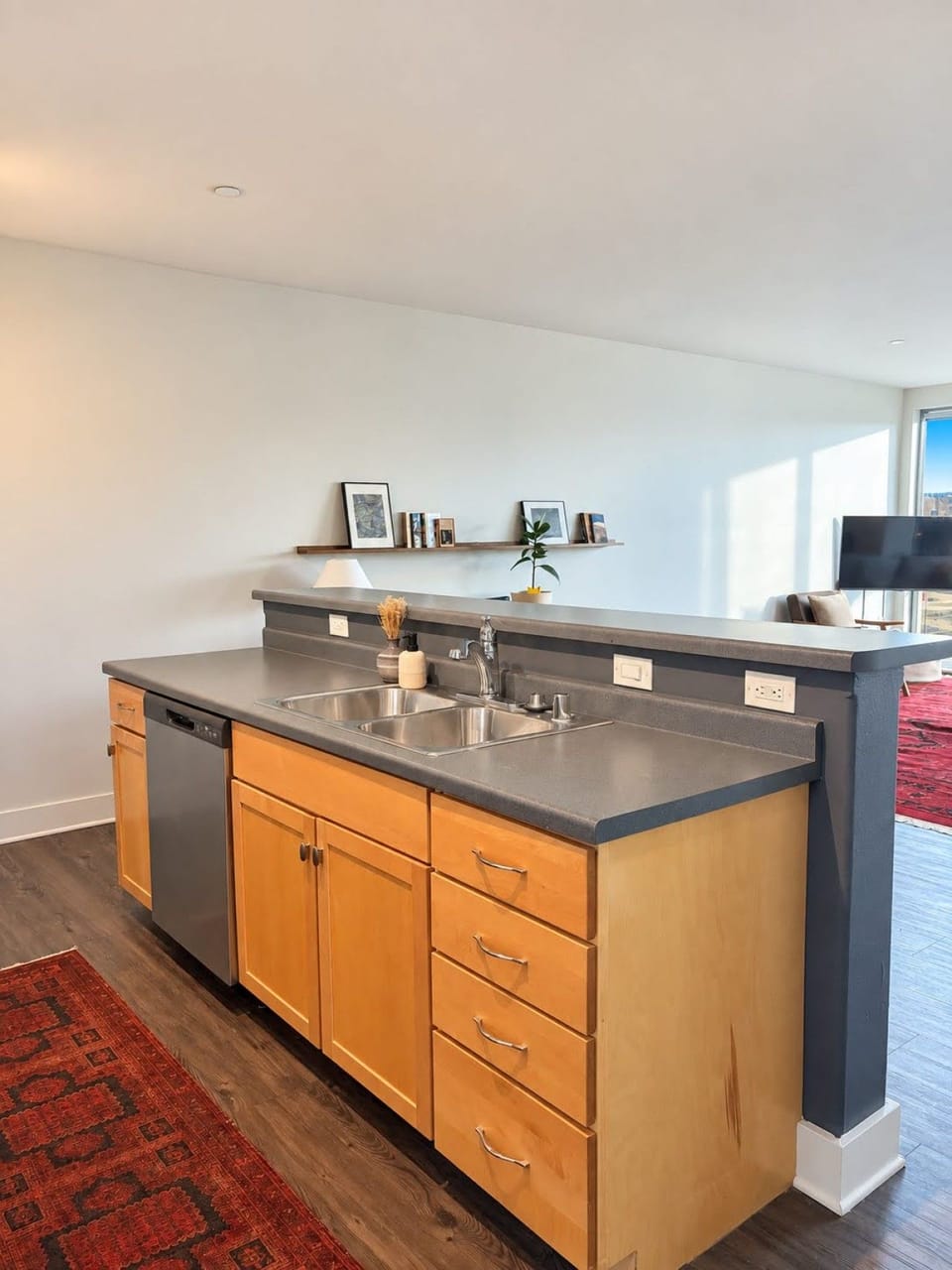 A fully-equipped kitchen with a breakfast bar for casual dining—everything you need to prep, cook, and refuel
