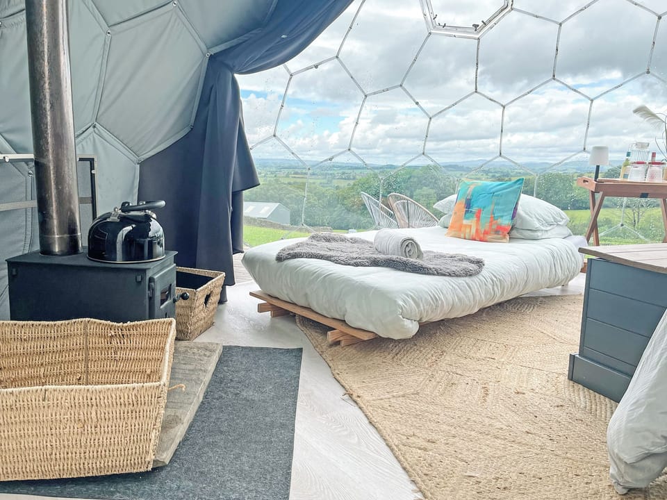Open plan living space | Ingleborough Dome - Deerstone Glamping, Clitheroe and the Ribble Valley