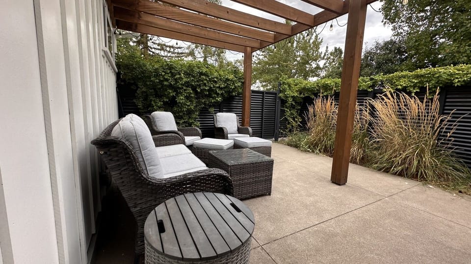 Uncovered private patio- perfect for relaxing before or after a long day of adventuring