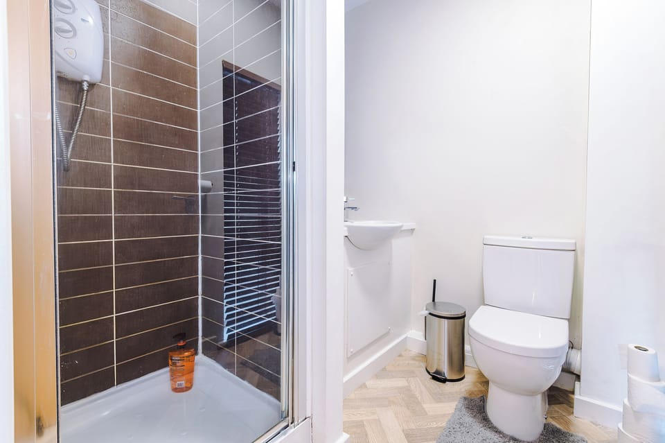 Shower room with toilet