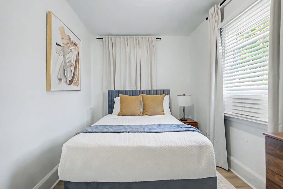 This second-floor queen bedroom is ideal for an afternoon snooze ​