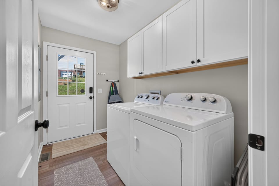 Pack light! Enjoy the convenience of an in-home washer and dryer.