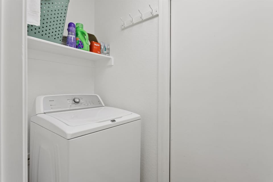 In-home laundry keeps packing light and stays easy.
