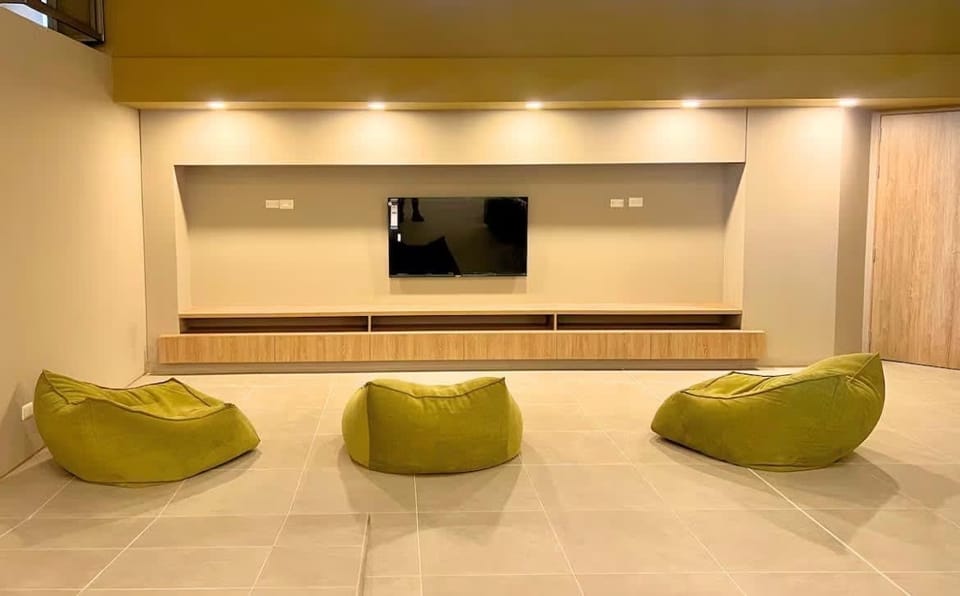 TV lounge with bean bags