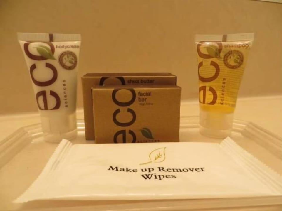 Hair dryer (on request), towels, soap, shampoo