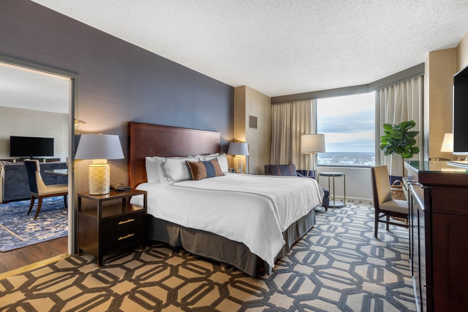 Premium bedding, down comforters, pillowtop beds, in-room safe