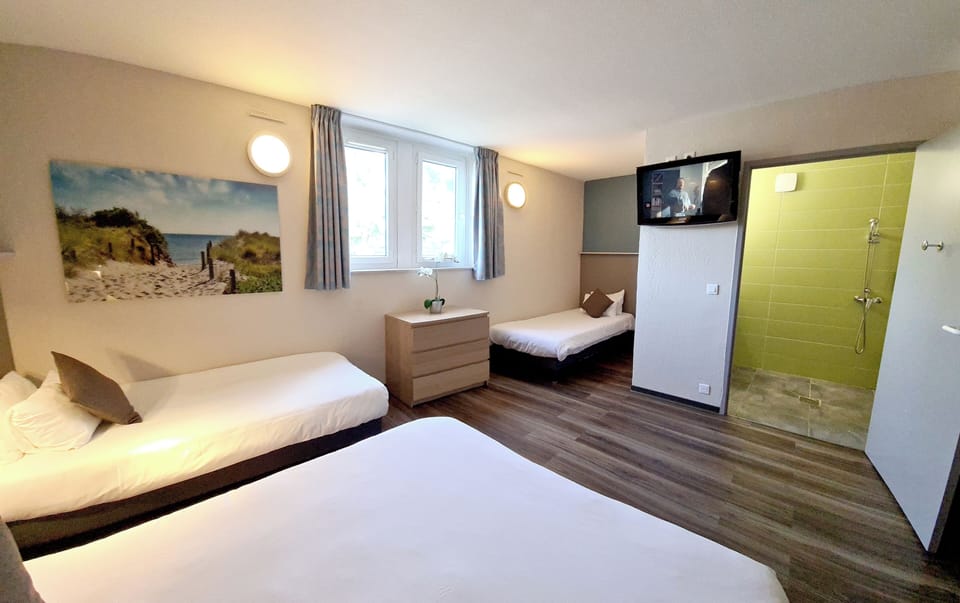Family Quadruple Room | Premium bedding, desk, soundproofing, iron/ironing board