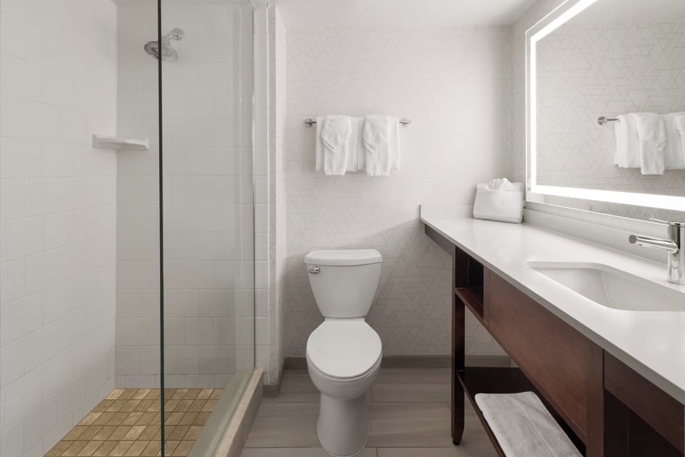 Standard Room, 1 King Bed (Extra Floor Space) | Bathroom | Combined shower/tub, free toiletries, hair dryer, towels
