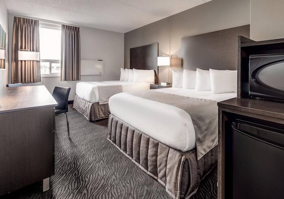 Premier Room, 2 Queen Beds | Desk, blackout drapes, WiFi (free), bed sheets