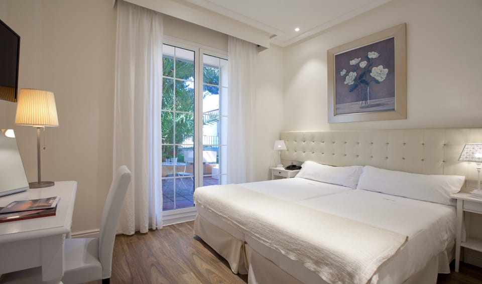 Superior Room, Terrace, Pool View | Iron/ironing board, free WiFi, bed sheets