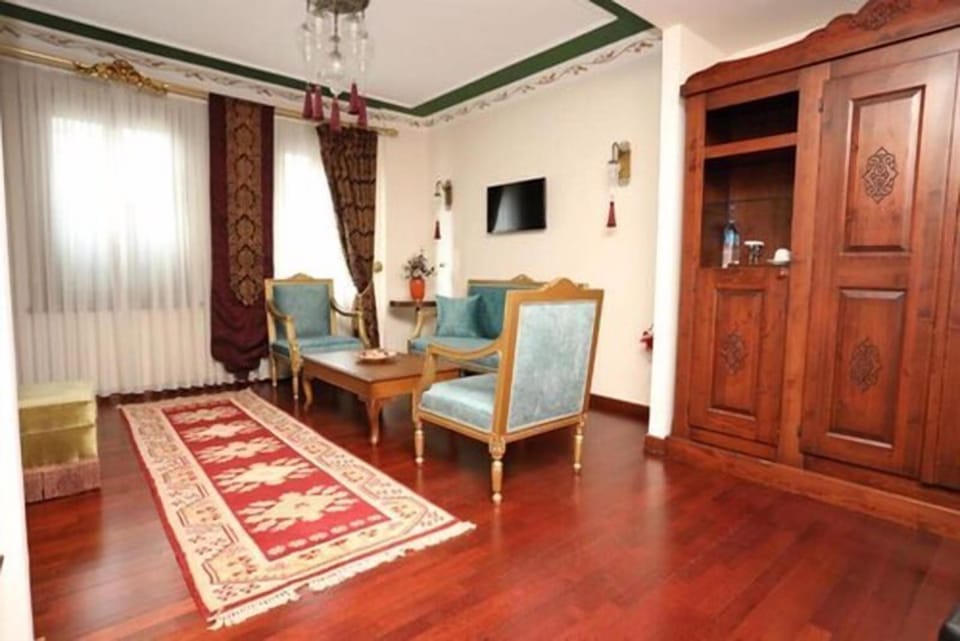 Executive Double Room, Jetted Tub | Living area | 19-inch plasma TV with satellite channels, TV