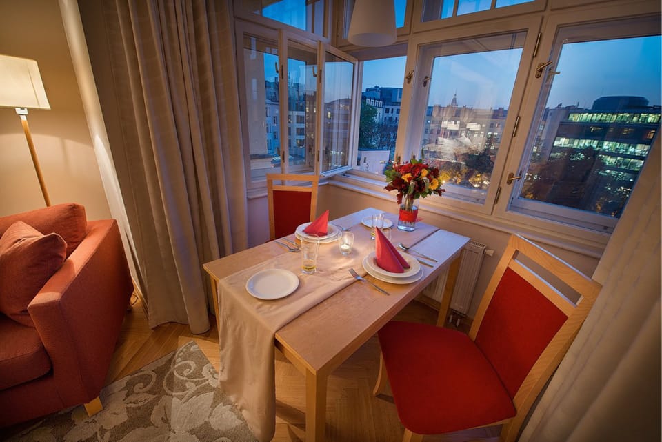 Twin Room, City View (Wenceslas square view) | Minibar, in-room safe, desk, laptop workspace