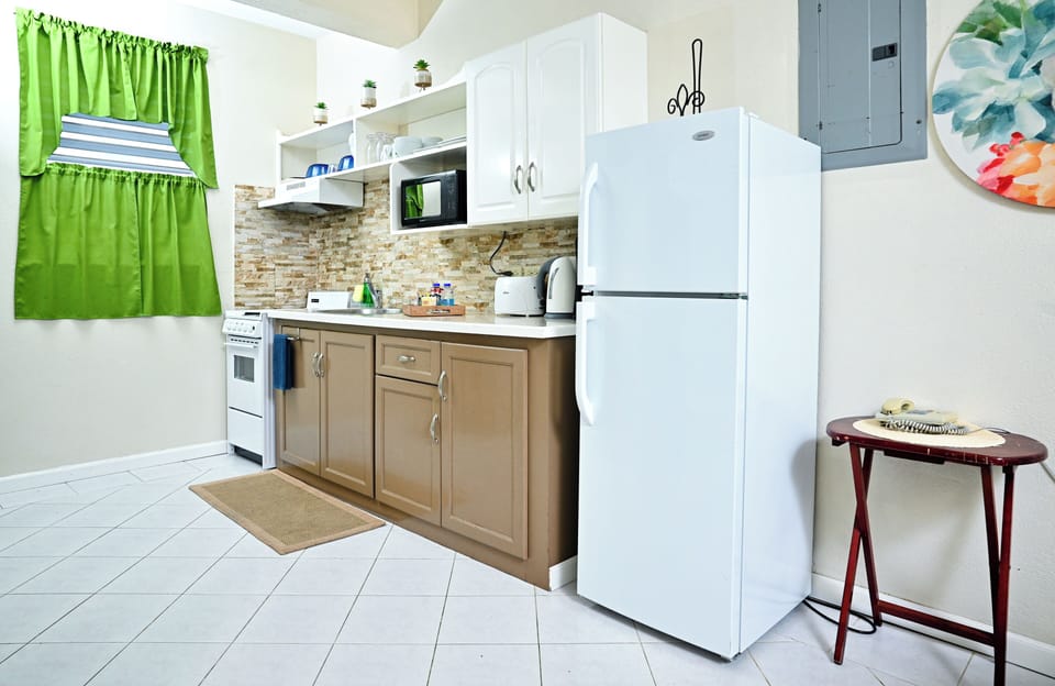 Apartment, 2 Bedrooms | Private kitchen | Mini-fridge, microwave, coffee/tea maker, electric kettle