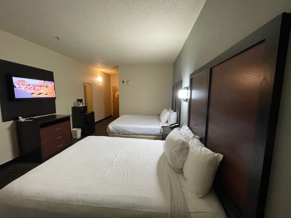 Standard Room, 2 Queen Beds, Non Smoking | Desk, iron/ironing board, cribs/infant beds, rollaway beds