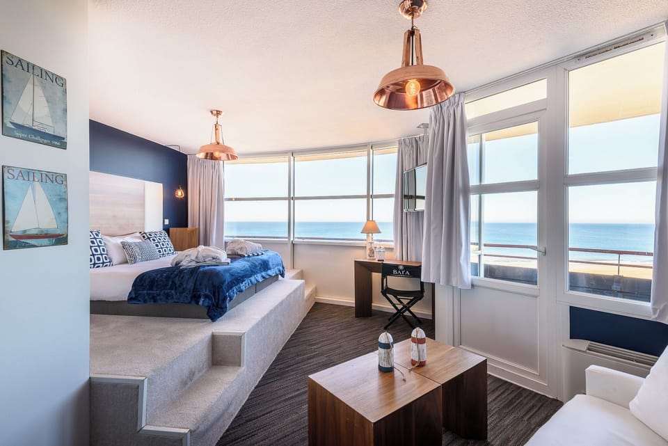 Panoramic Double Room, 1 Queen Bed, Ocean View | Premium bedding, in-room safe, desk, blackout drapes