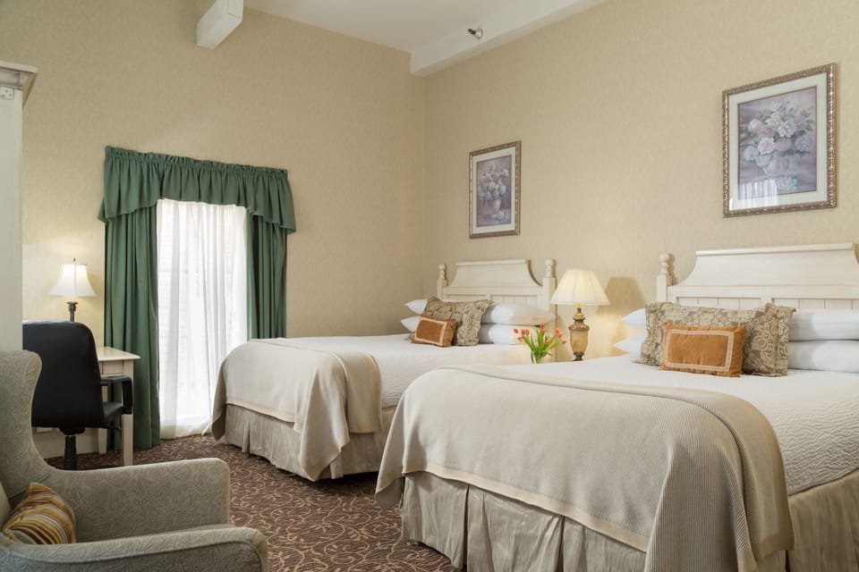 Double Room, 2 Queen Beds, Garden Area | Premium bedding, individually decorated, individually furnished, desk