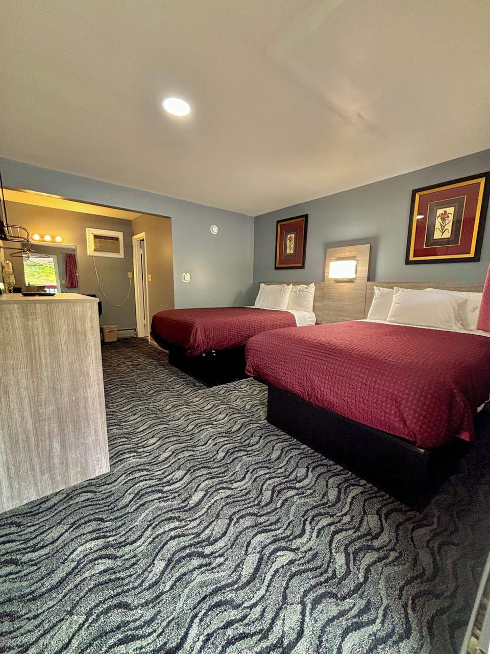 Room, 2 Double Beds, Non Smoking | Free WiFi, bed sheets, alarm clocks