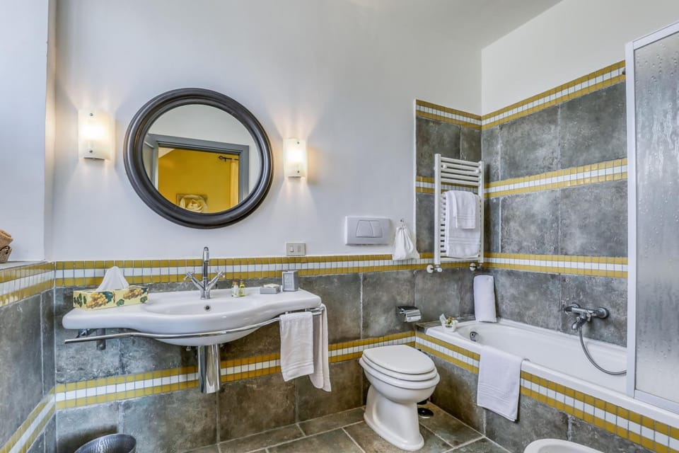 Free toiletries, hair dryer, bidet, towels