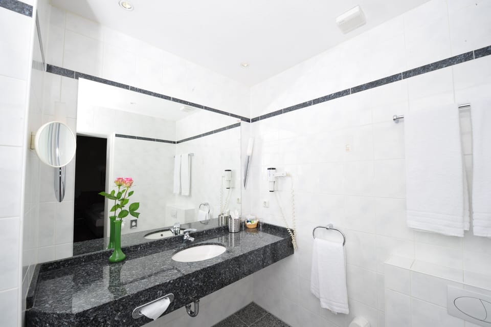 Deluxe Double Room | Bathroom | Free toiletries, hair dryer, bathrobes, slippers