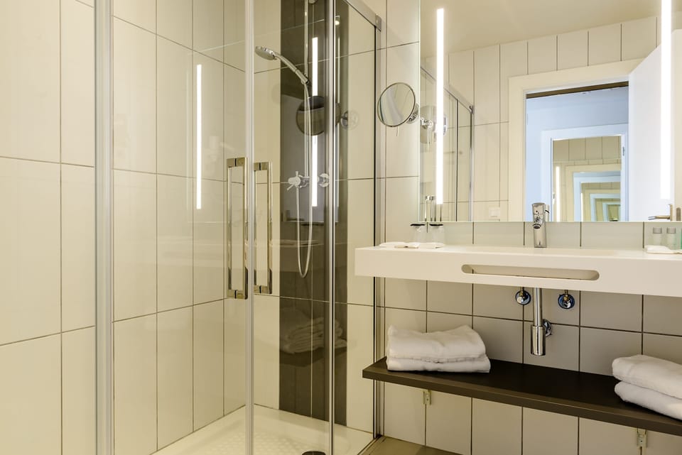 Free toiletries, hair dryer, towels