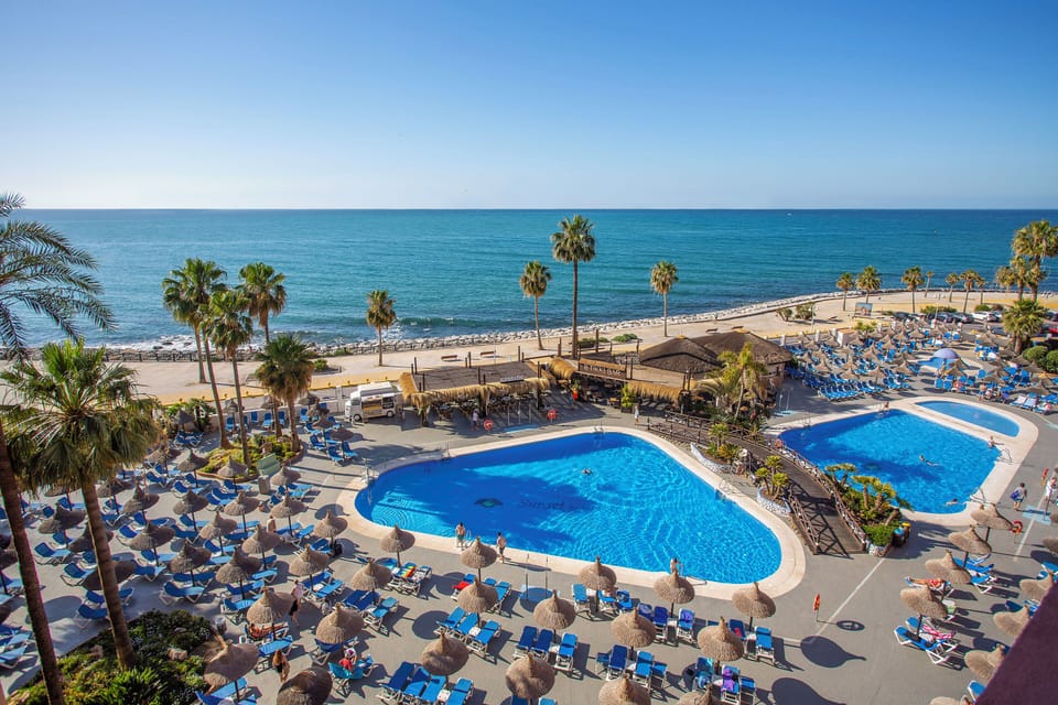 2 outdoor pools, open 10:00 AM to 6:00 PM, pool umbrellas, sun loungers