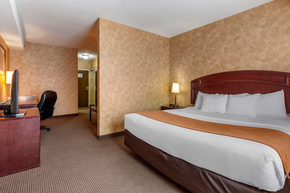 Premium bedding, pillowtop beds, desk, blackout drapes