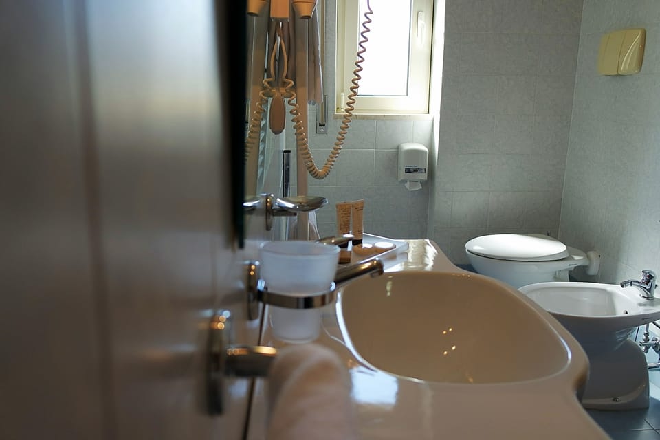 Shower, free toiletries, hair dryer, bathrobes