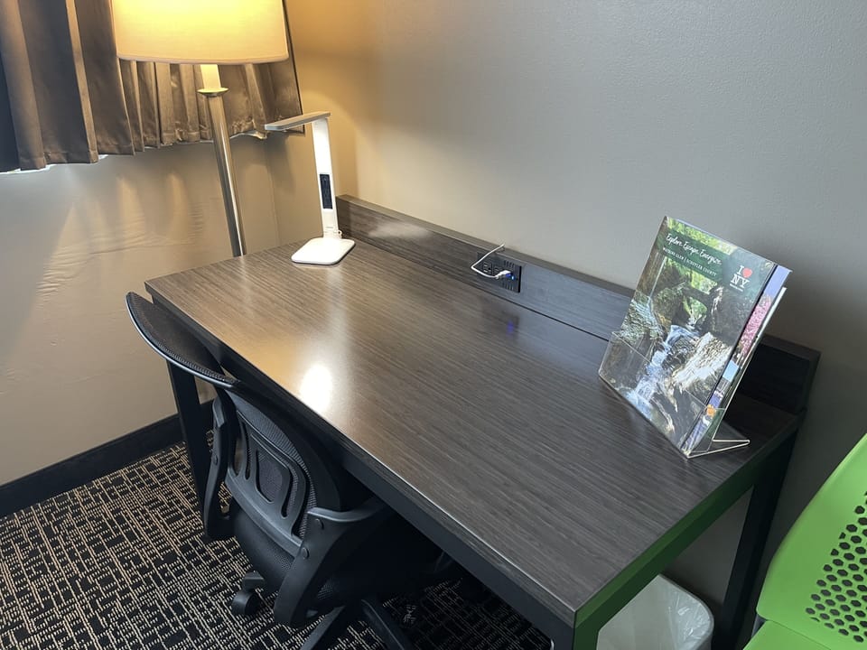 In-room safe, desk, laptop workspace, iron/ironing board