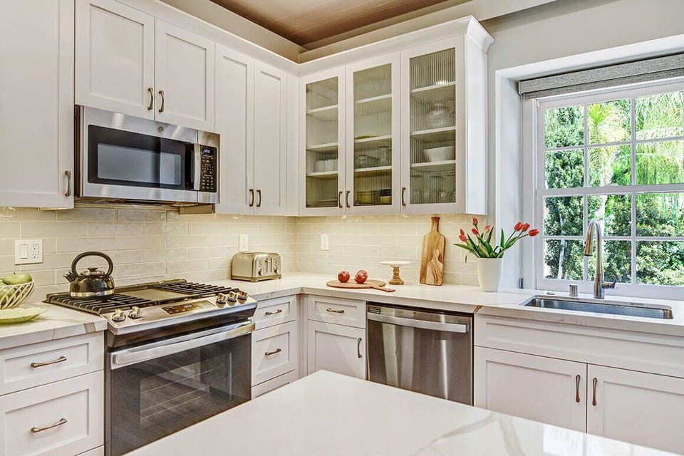 2-Bedroom Bungalow, King and Queen Beds, Dual Decks, Historic 1907 Stone Building | Private kitchen | Microwave, coffee/tea maker, electric kettle, toaster