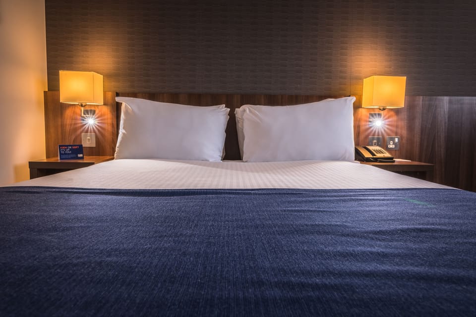 In-room safe, desk, laptop workspace, blackout drapes