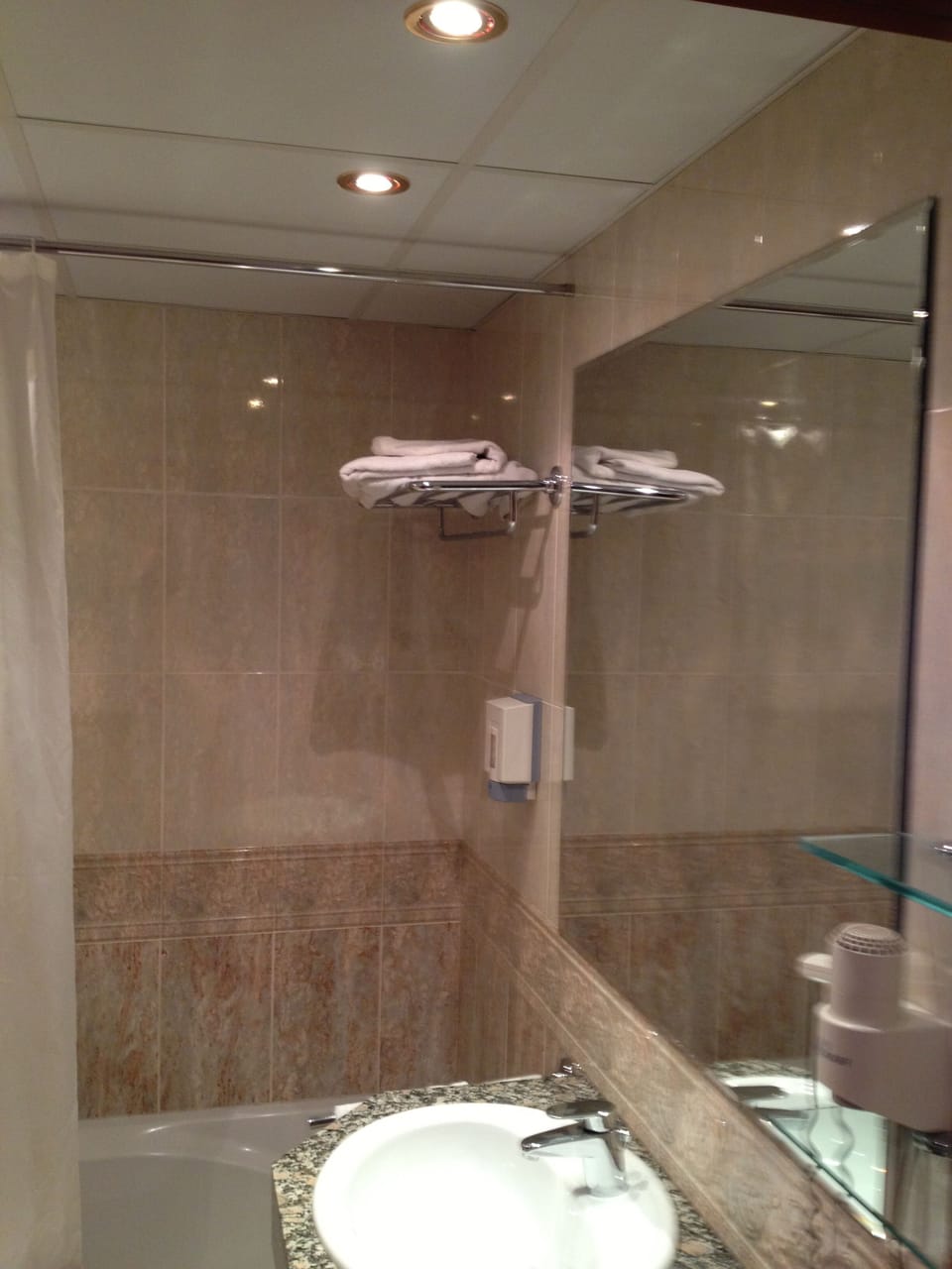 Free toiletries, hair dryer, bidet, towels