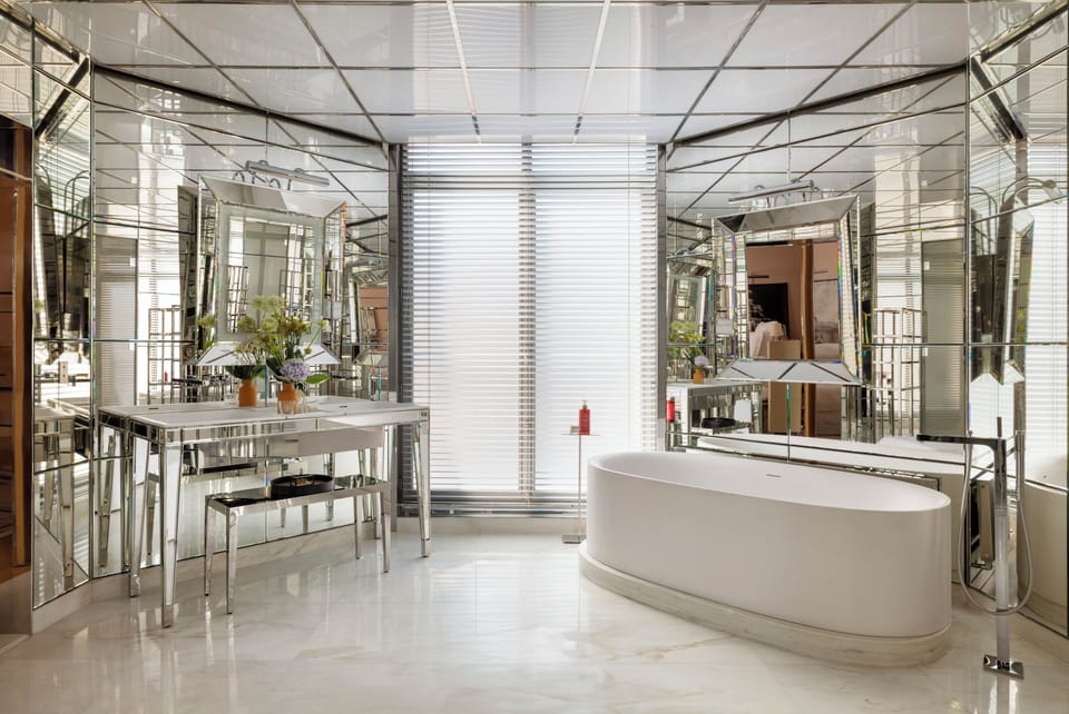 Royal Monceau Suite | Bathroom | Separate tub and shower, rainfall showerhead, eco-friendly toiletries