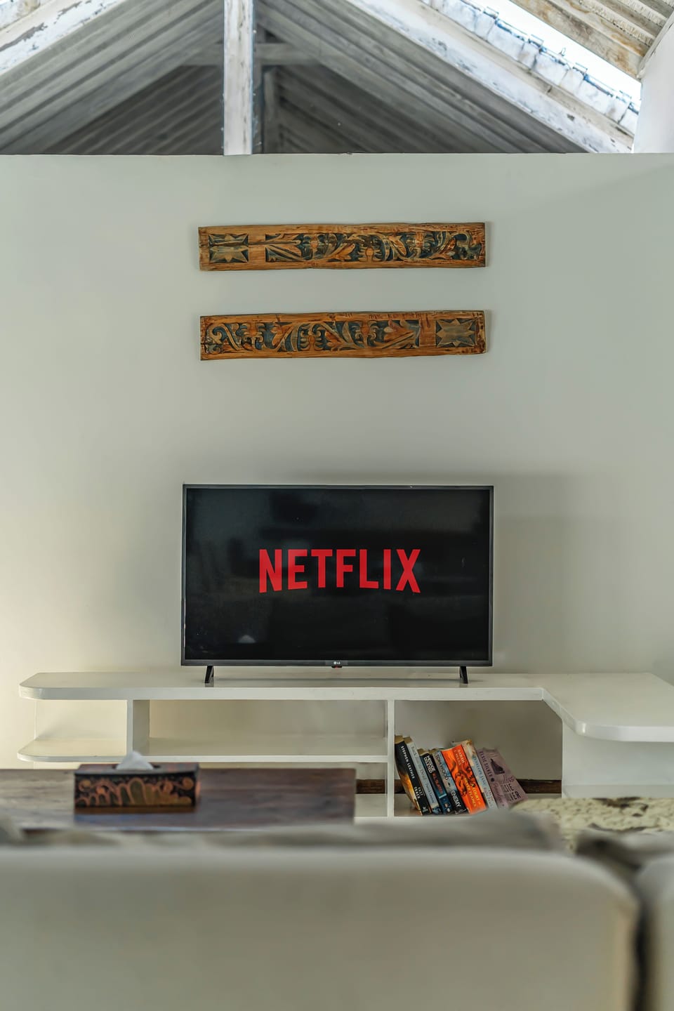 Flat-screen TV, DVD player