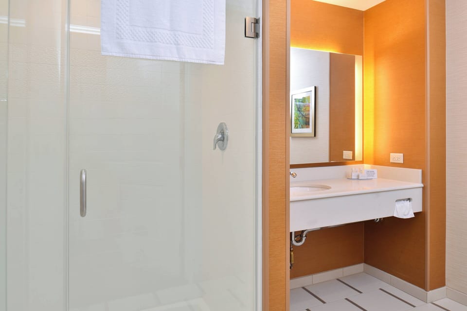 Free toiletries, hair dryer, towels