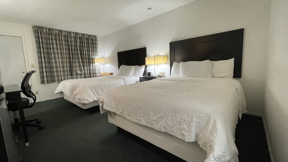 Standard Room, 2 Queen Beds, Non Smoking | Desk, laptop workspace, free WiFi, bed sheets