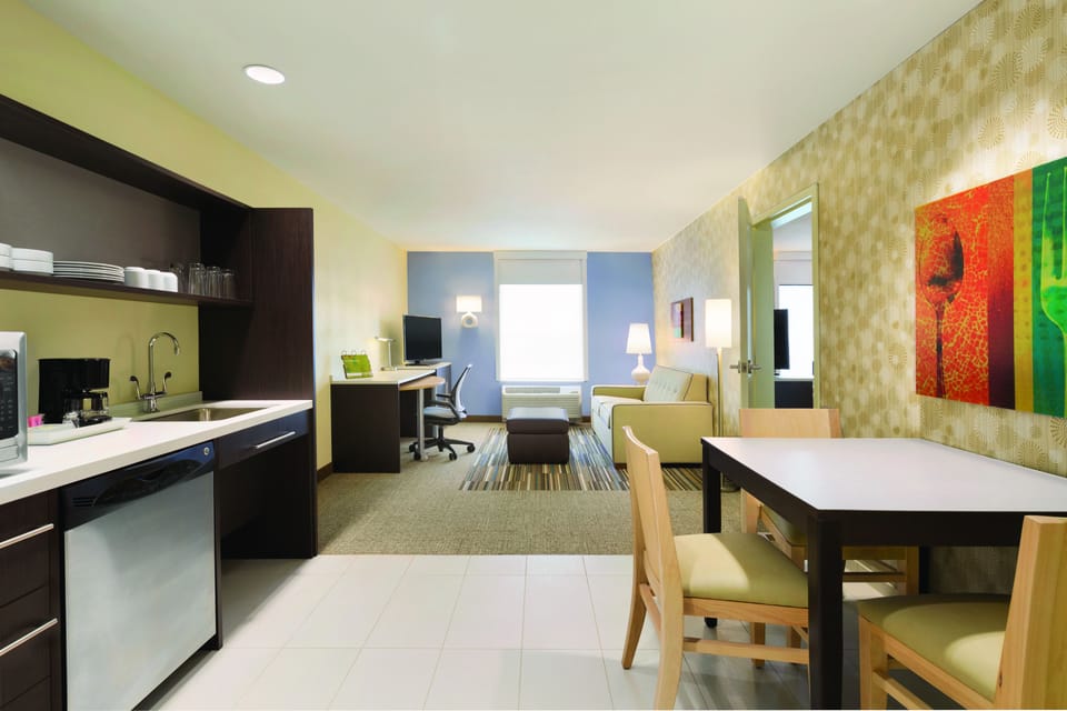 Suite, 1 King Bed, Accessible, Non Smoking | Private kitchenette | Fridge, microwave, dishwasher, cookware/dishes/utensils