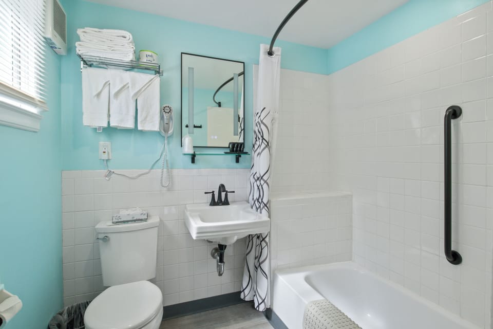 Standard Room, 1 King Bed, Non Smoking, Pool View | Bathroom | Combined shower/tub, free toiletries, hair dryer, towels