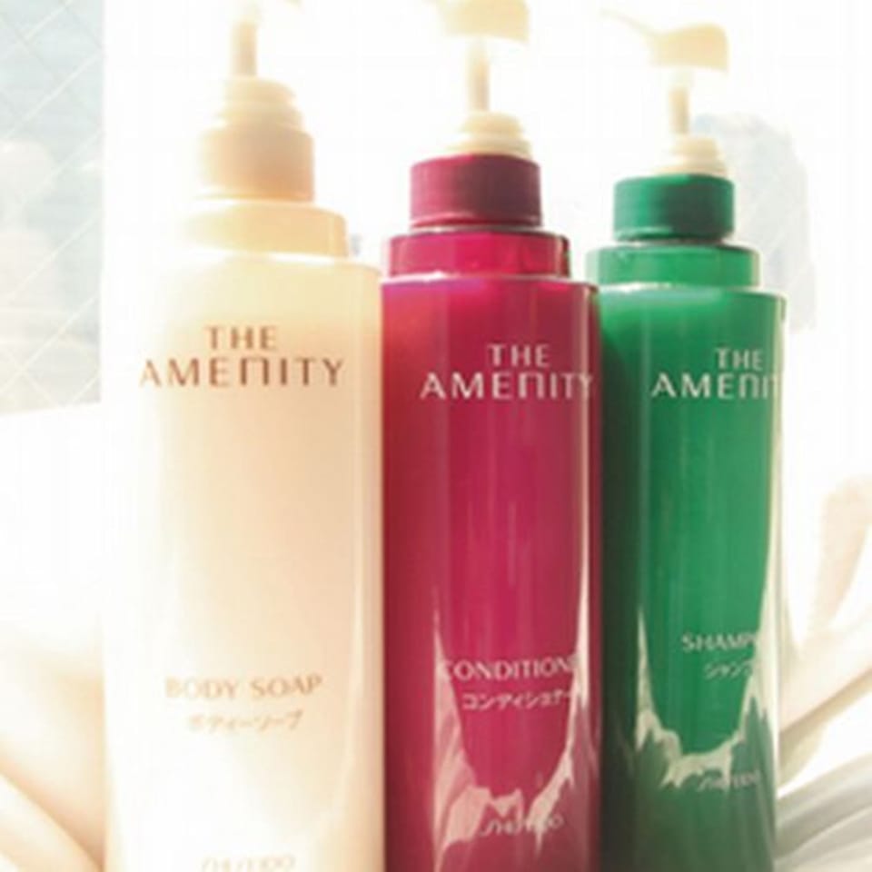 Combined shower/tub, deep soaking tub, free toiletries, hair dryer