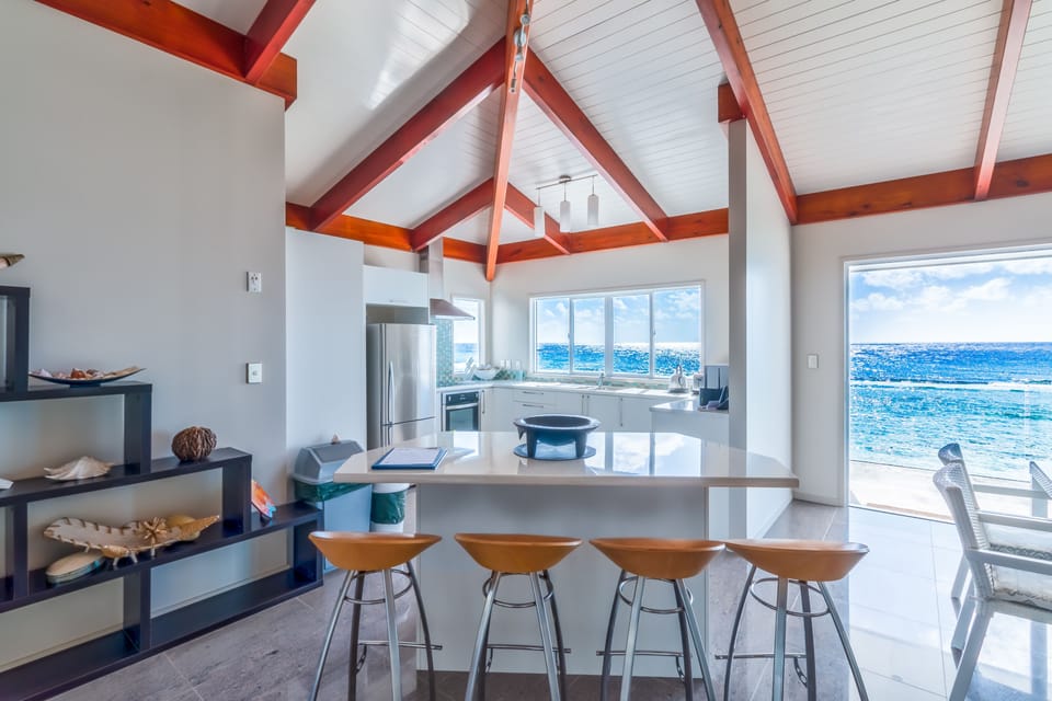 Villa, 3 Bedrooms, Beachfront | Private kitchen | Coffee/tea maker, full-size fridge, microwave, oven