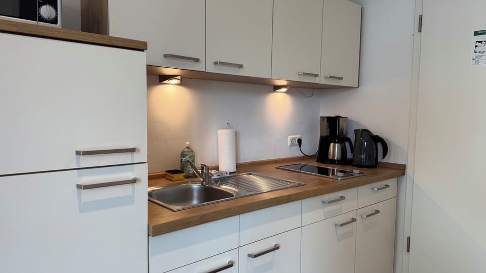 Standard Apartment, Balcony | Private kitchen | Full-size fridge, microwave, stovetop, espresso maker