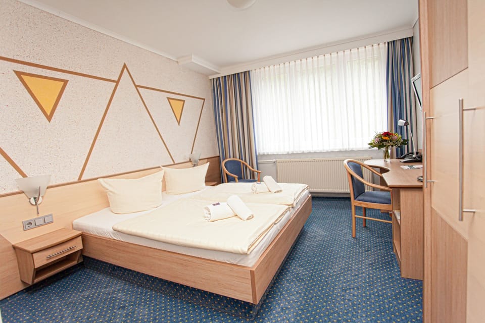 Desk, free WiFi, bed sheets