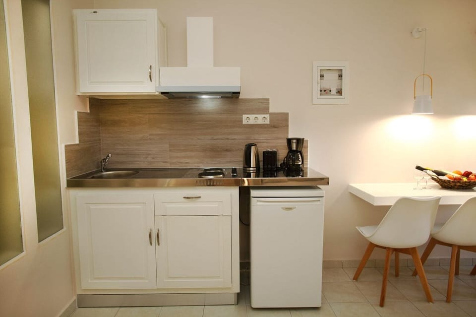 Studio, Balcony, Ground Floor (Athina) | Private kitchenette | Fridge, stovetop, coffee/tea maker, electric kettle