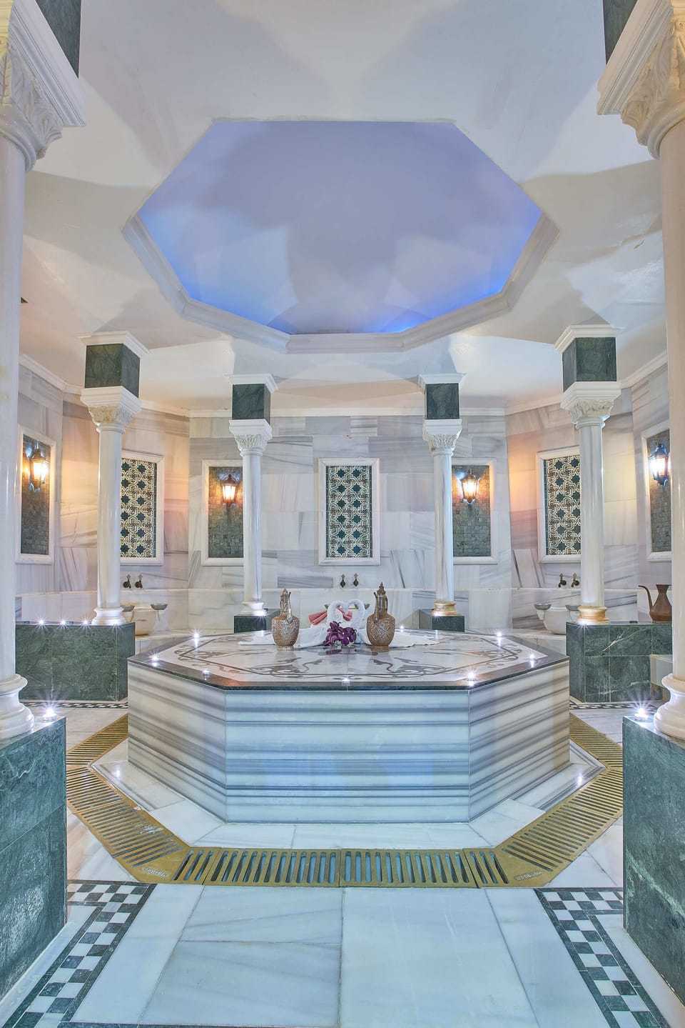 Steam room, Turkish bath, body treatments, hot stone massages