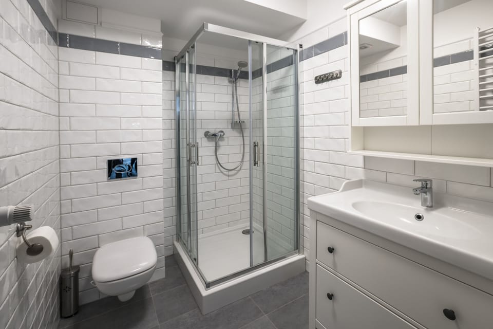 Suite | Bathroom | Shower, free toiletries, hair dryer, bathrobes