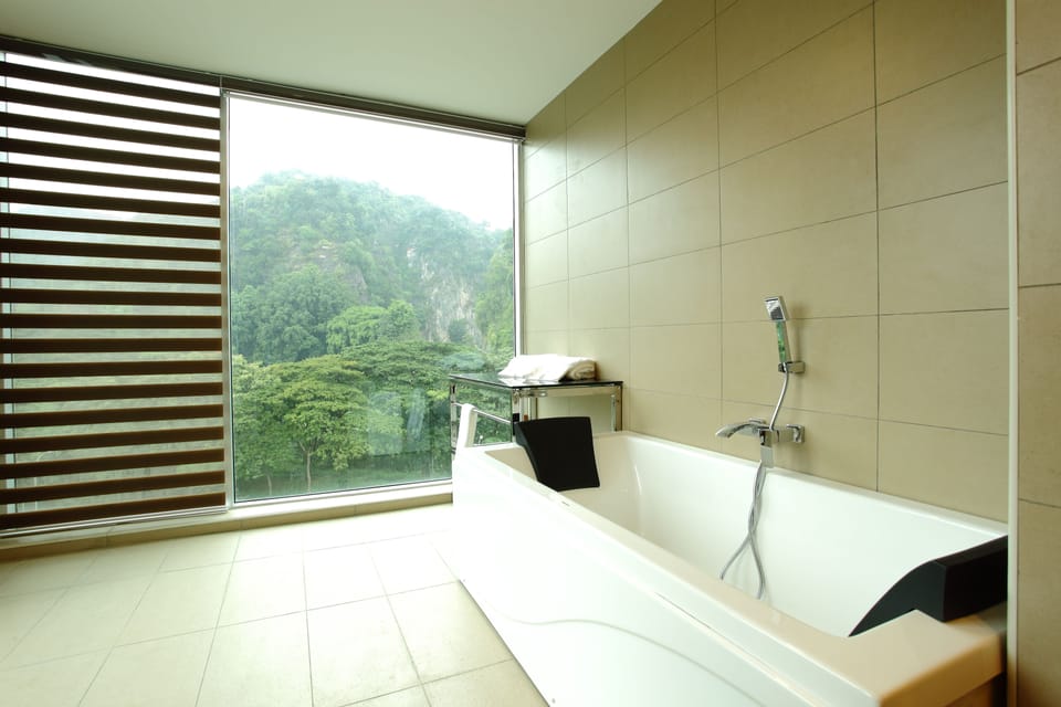 Executive Suite, 1 King Bed, Bathtub | Bathroom | Shower, free toiletries, hair dryer, slippers