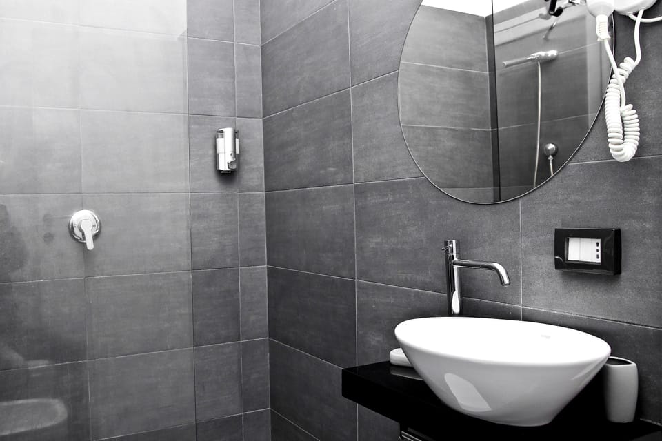 Shower, free toiletries, hair dryer, bidet