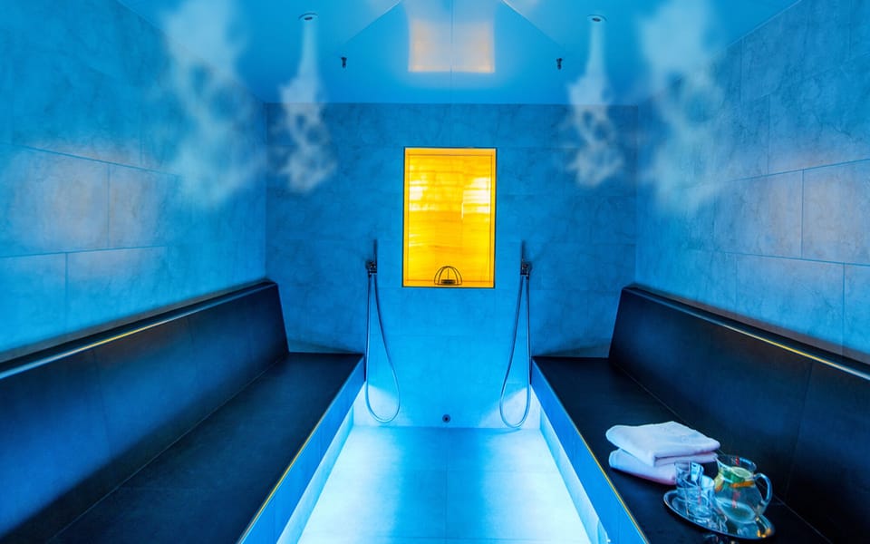 Steam room, body treatments, massage/treatment rooms