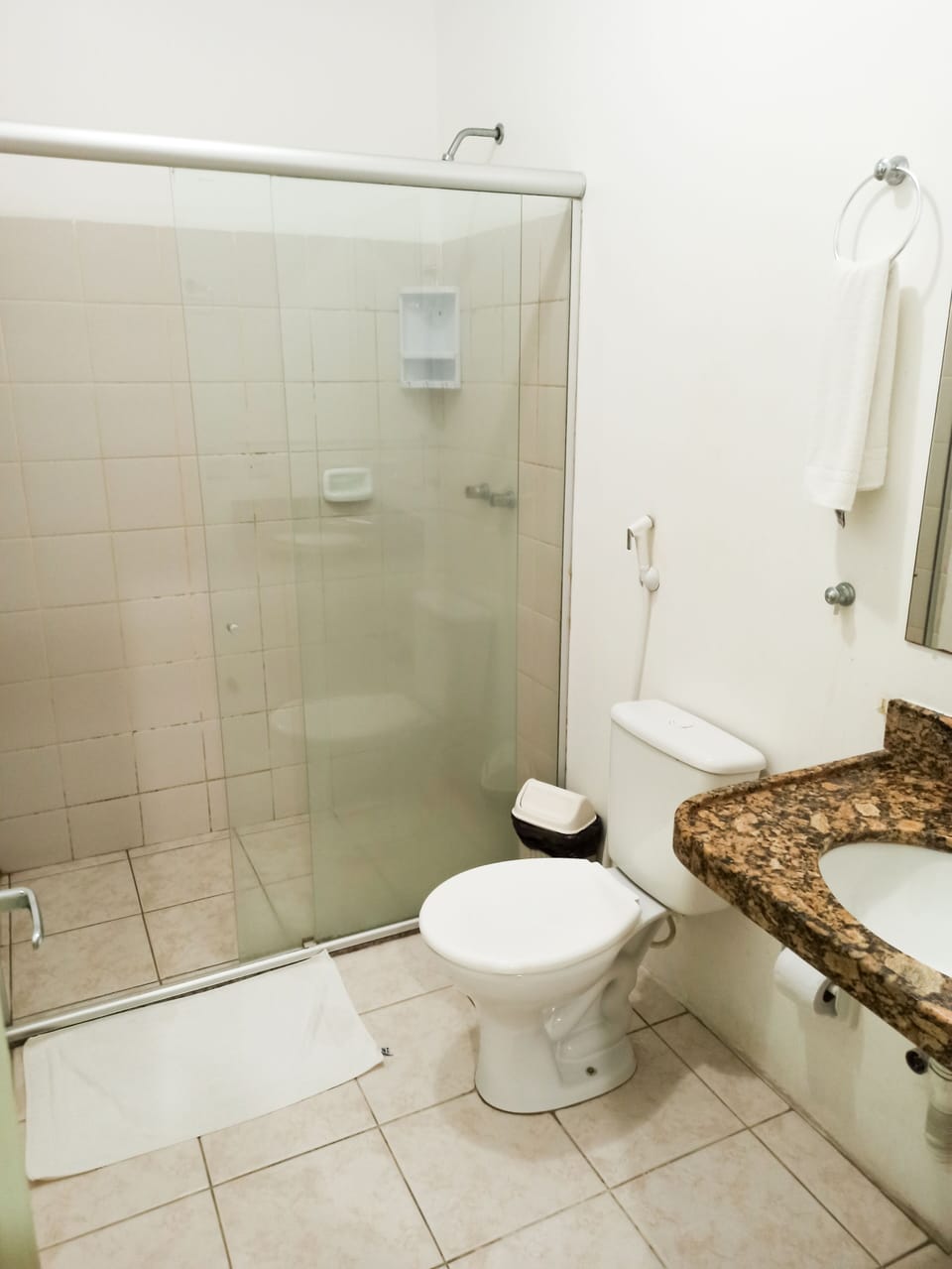 Basic Double Room | Bathroom | Shower, towels, soap, toilet paper