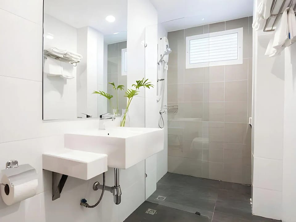 Deluxe Double Room | Bathroom | Shower, free toiletries, hair dryer, slippers