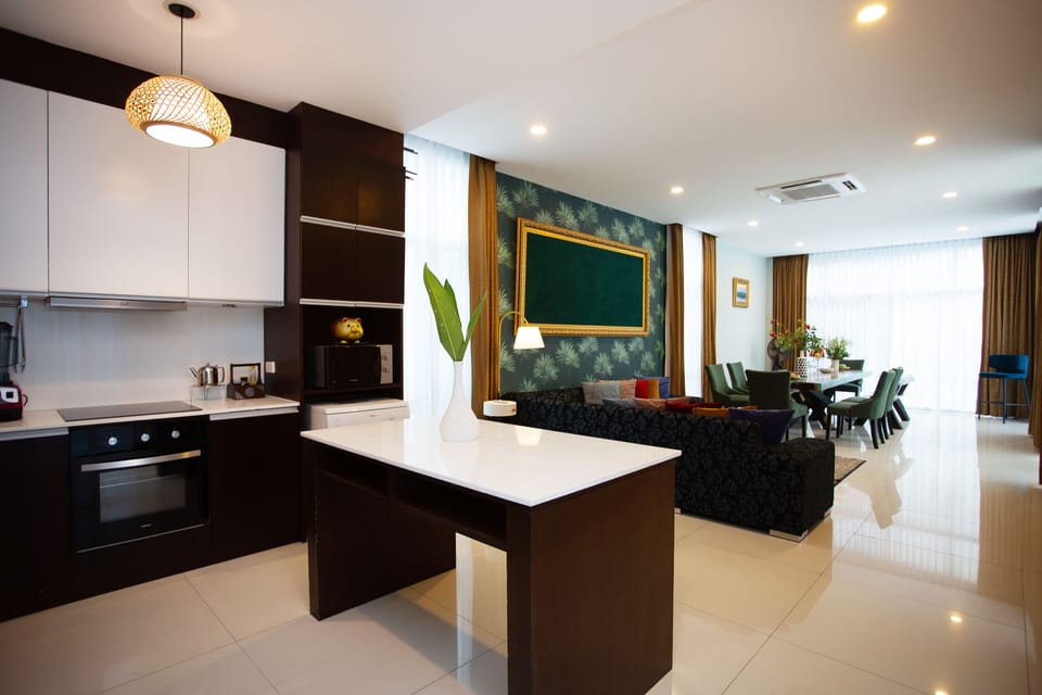 Family Villa, Multiple Bedrooms, Non Smoking, Private Pool | Private kitchen | Full-size fridge, microwave, oven, stovetop